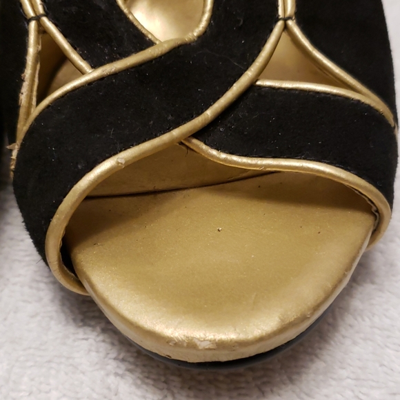 Audrey Brooke stilettos, black & gold, 6.5 - Picture 8 of 16